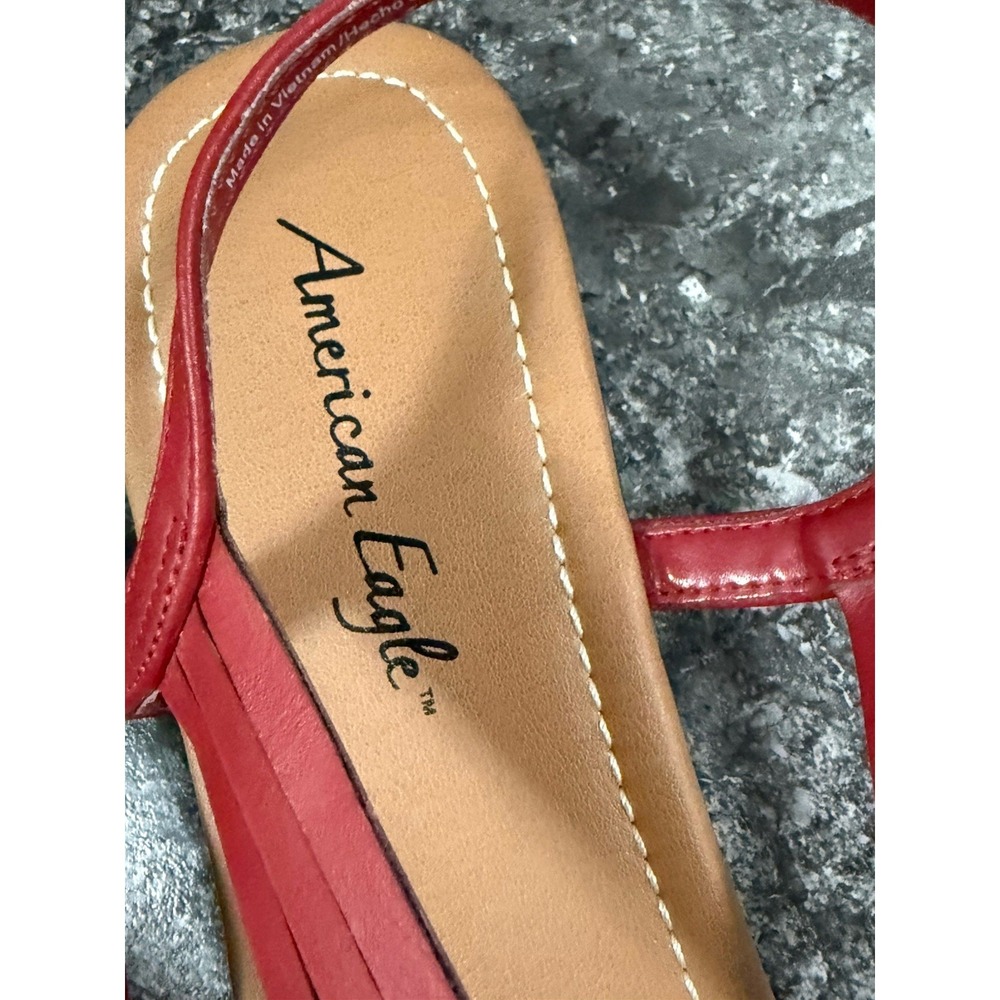 American Eagle Womens Braided Thong Strappy Sandals Red Sz 12M - Picture 5 of 7